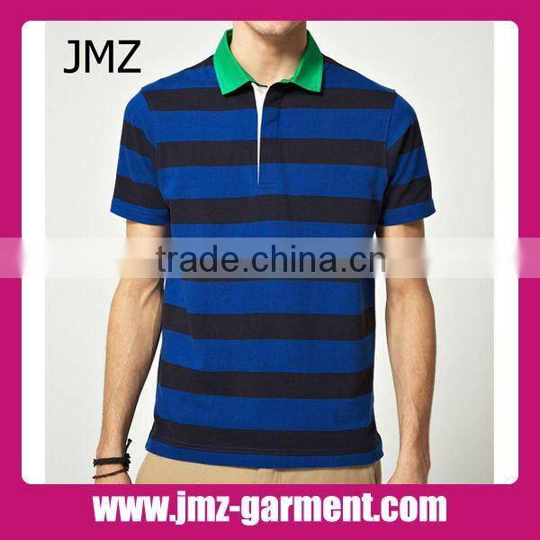 White red stripe long sleeve polo shirt