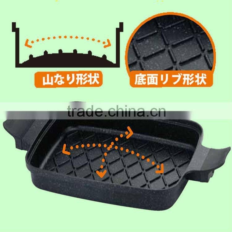 kitchenware cooking fish tools gifts fish japanese food marble coating wide frying pan plate