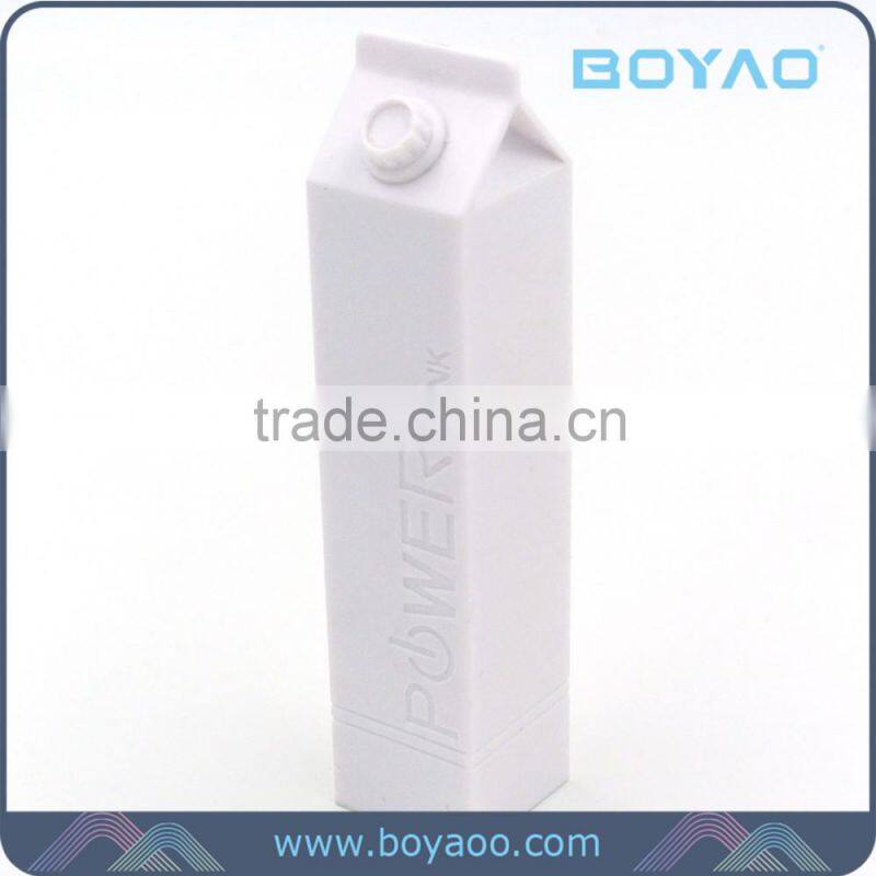 2016 Gift Hot Sale Milk Battery Portable Power Bank 2600mah