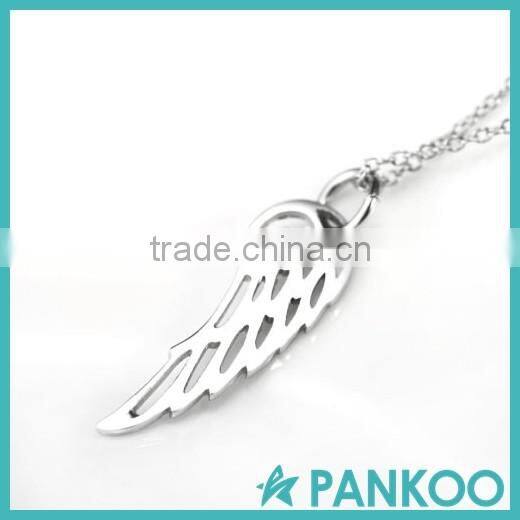 Angel Wings Pendant Charms Solid 925 Sterling Silver Feather pendant Jewelry Necklace