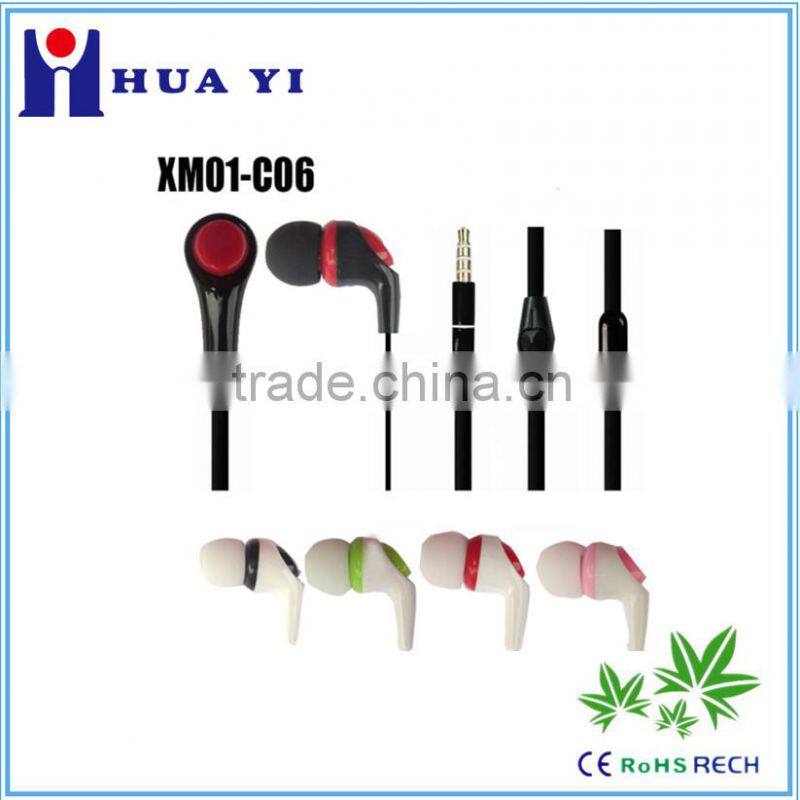 China manufacturer promotional cheap flat wire earphone for mp3