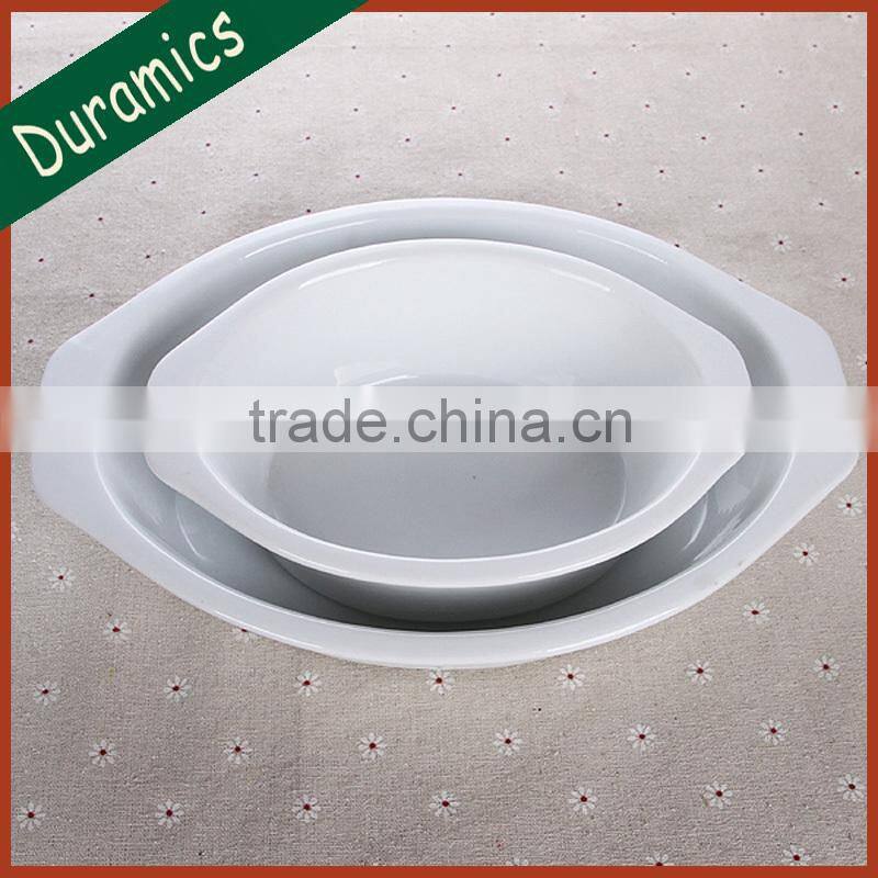 Small durable white porcelain oval roasters hot sale