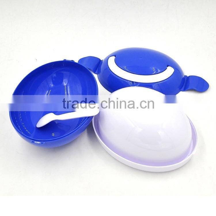 whole sale kids plastic lunch box with handle/round shasped bento