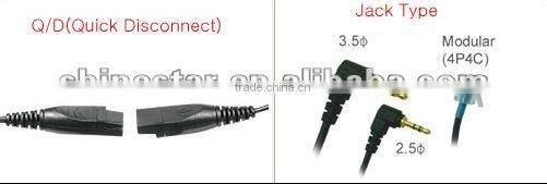 call center monaural headset headphone with microphone & RJ11/USB/DC plug