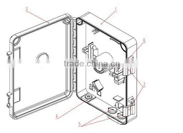 FTTH 4 cores Outdoor Fiber Optic Cable Termination Box, Fiber Optic Box, FTTH Box