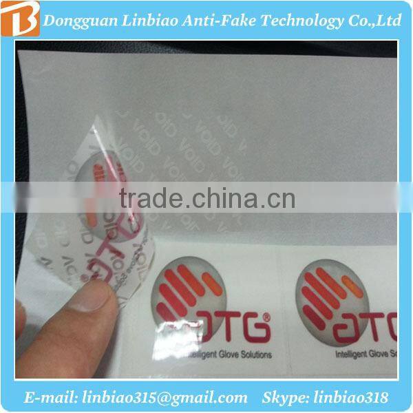 Customized warranty hologram void sticker label for anti-fake stickers