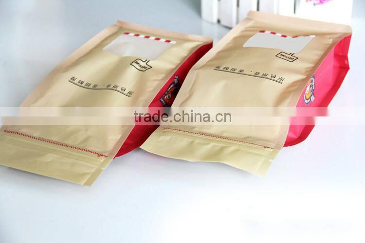 Side gusset square bottom zipper pouch with window