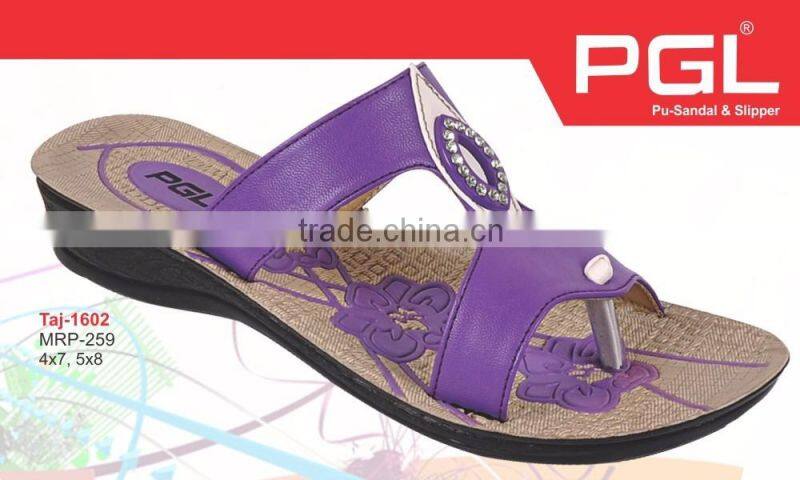 Lady Soft Wedge comfortable wholesale pu upper pu outsole