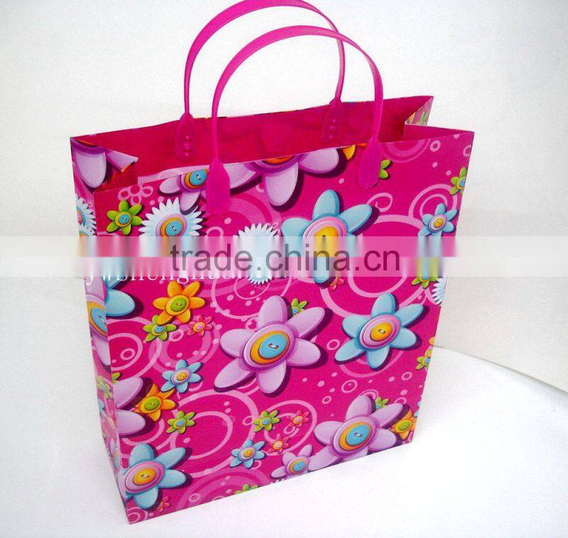 fashion style cheap printed colorful fashion large plastic gift bag packing
