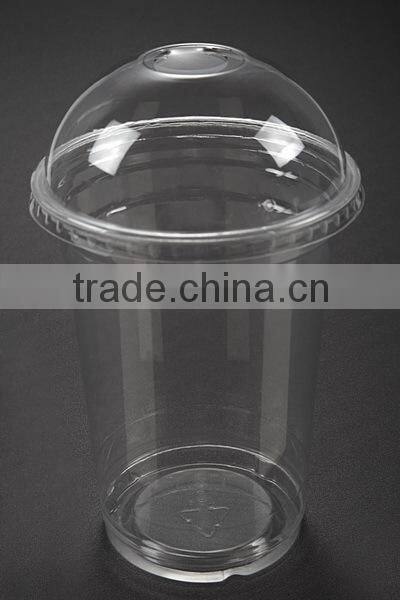 16oz Disposable PET Plastic Clear Smoothie Cup With Lid