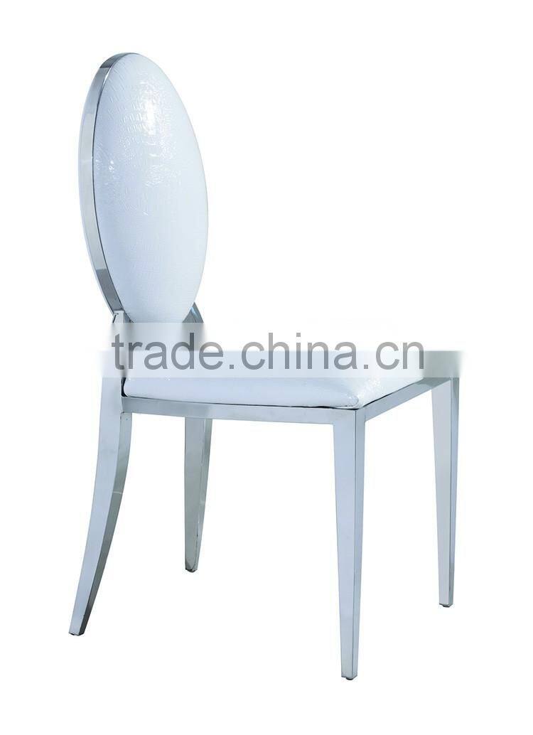 Luxury oval back banquet chair modern metal dining chair
