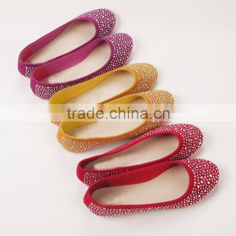 diamond decorated dance shoes ladies belly shoes women ladies flat shoes ballet ballerina shoe 2016