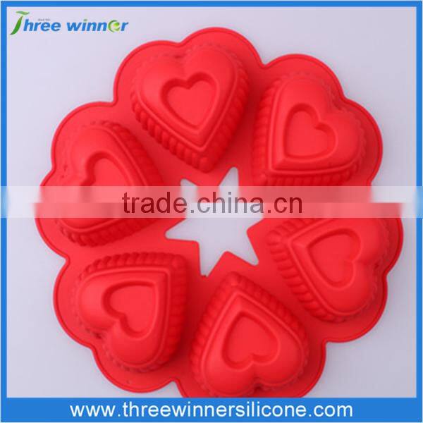 China factory cheap silicone cake mold heart shape silicone cake mold
