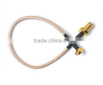 MCX-Bulkhead Cable Assembly SMA-M to SMA-F Bulkhead 0.2M
