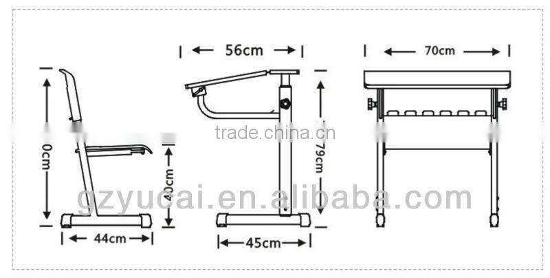 School adjustable student desk and chair
