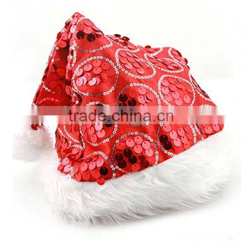 led lights decoration new red happy christmas hat santa hat for kids