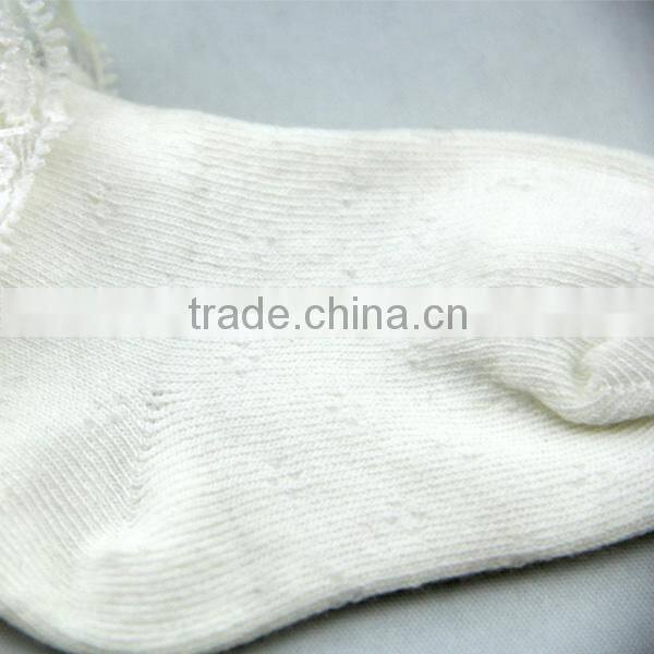 GSB-09 Quality cotton baby lace boot socks with soft nylon lace
