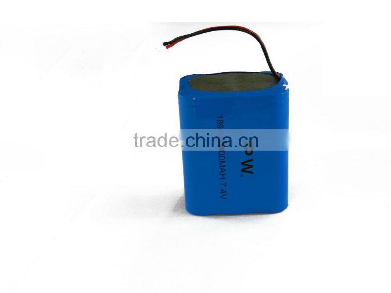 China wholesale diy lithium ion battery pack 7.2v li-ion battery pack 6600mah