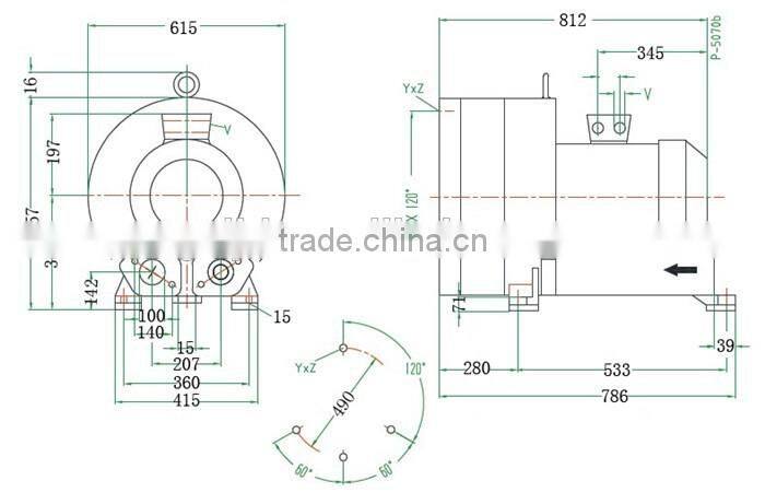 2RB9207HH47 high pressure ring blower vacuum air pump