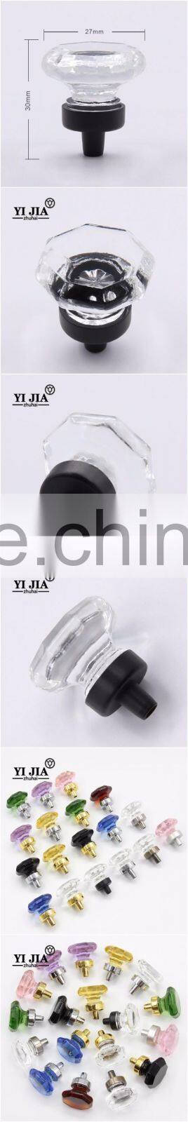 Clear Zinc Alloy Furniture Cabinet Wardrobe Octagonal Crystal Knob