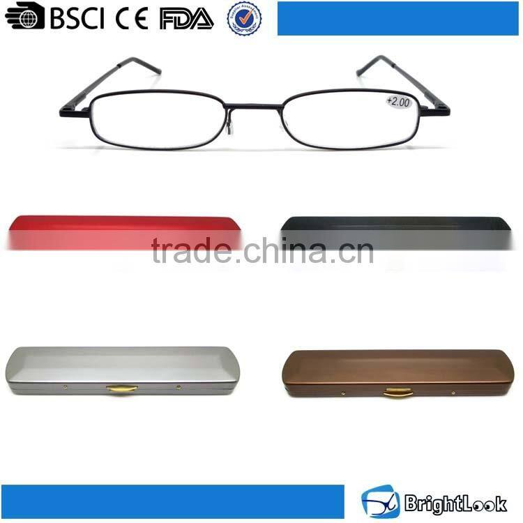 Best-selling fashional logo durable full rim classic fashion metal frame pen fold foldable reading glasses frame