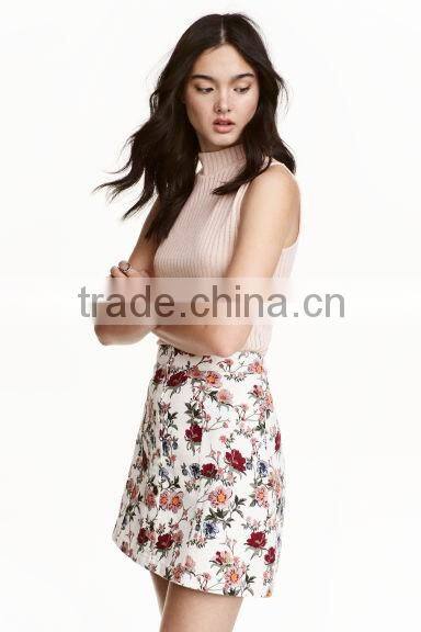 2016 Printed Ladies A line skirt, Short Mini Skirts Custom