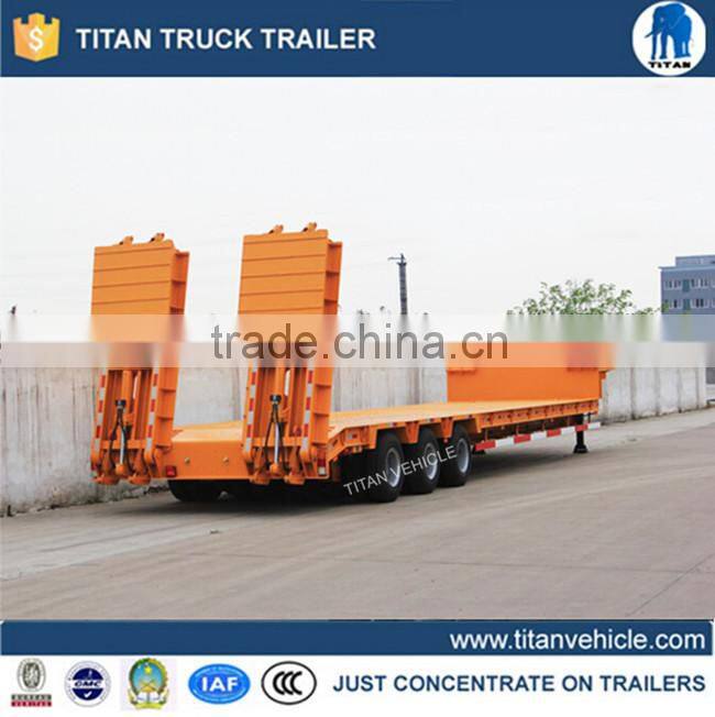 TITAN Best selling Tri-axle 60 ton Used Low Bed Trailer for Excavator Transport