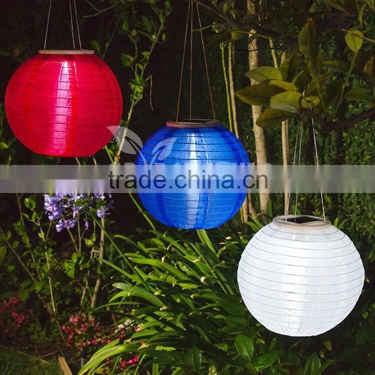 chinese lantern waterproof Rechargeable Nylon Solar Lanterns, decorative lantern round high quality, multicolor lantern solar