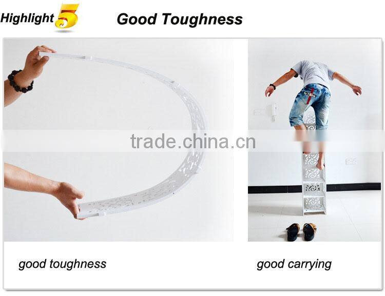 2015 hot sale Decorative Pure White WPC Carved Display Hollow Out Floating Shelf