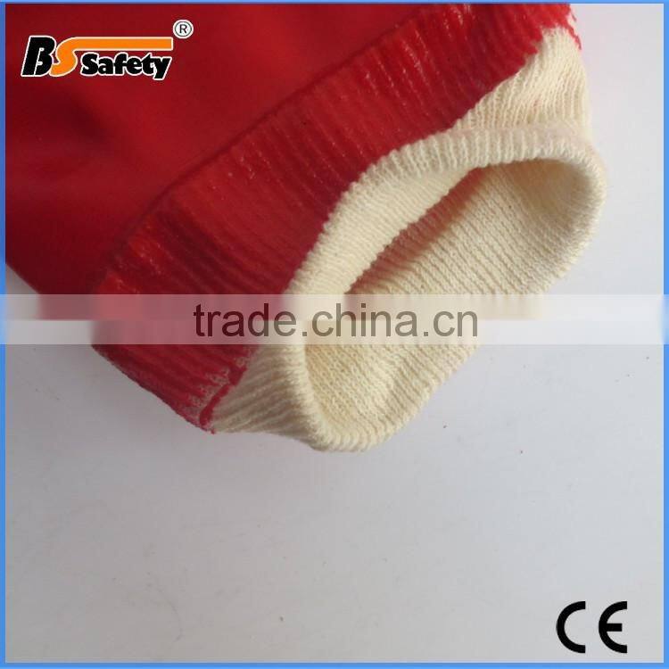 BSSAFETY red full dipped PVC gloves oil-resistant working gloves