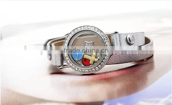 2016 Hot Sale Infinity Cheap Custom Diy Jewelry Locket Leather Bracelet