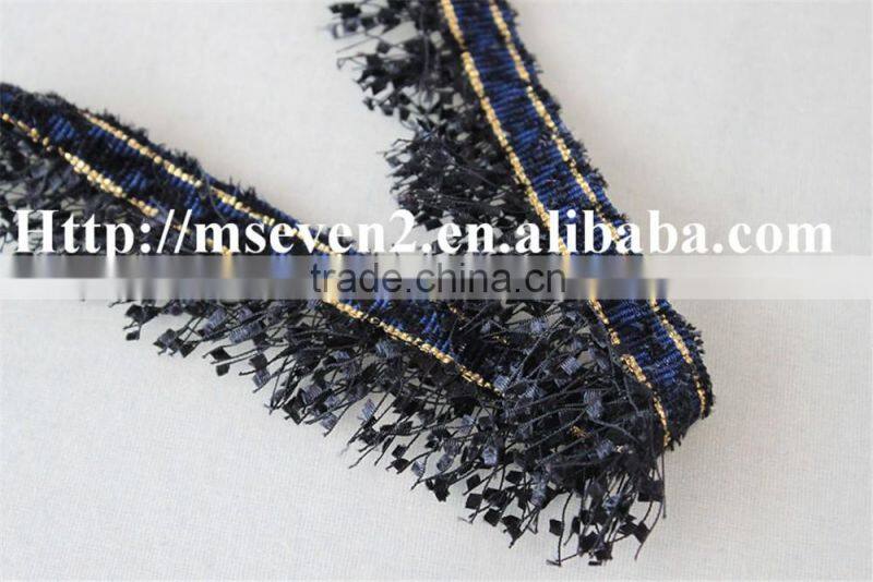 fashion color tassel fringe lace trim polyester tassel fabric embroidery lace
