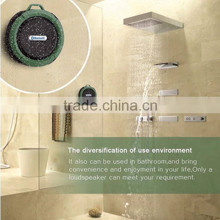 C6 portable Bluetooth Shower Speaker with Microphone