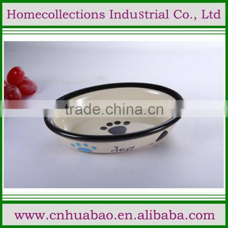 Pet bowl ceramic cat shape , cute cat feeder for kitty, novelty bowls