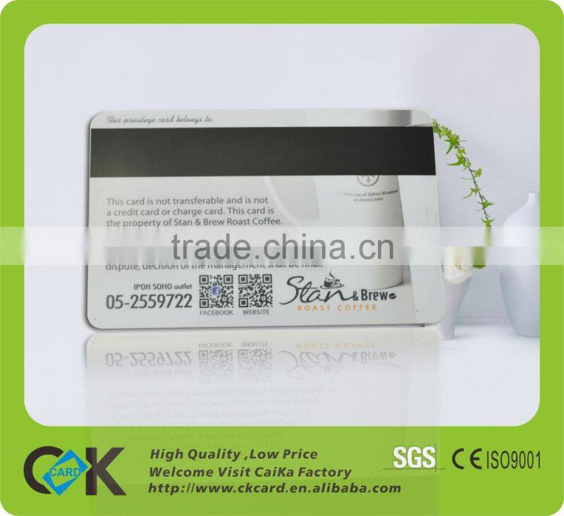 SGS certification! CR80 full color pringting transparent card with QR code