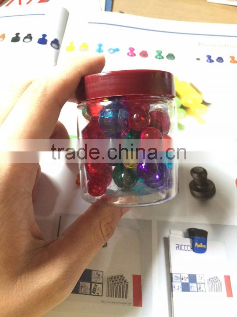 High Quality Acrylic Strong Transparent Magnet Push Pin N35 customized office magnets/memo magnets