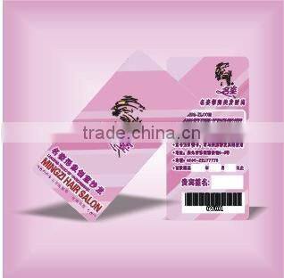 high quality hair salon fashion designed barcode membership card/signature card