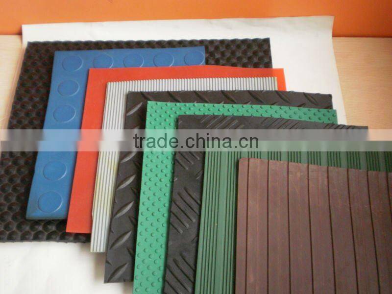 Anti-slip 8mm thickness square rubber floor matting
