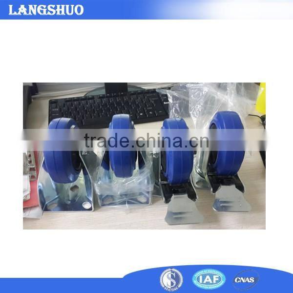 Qing Dao Lang Shuo Cheap Rubber Casters 4 inch Locking Caster Wheels