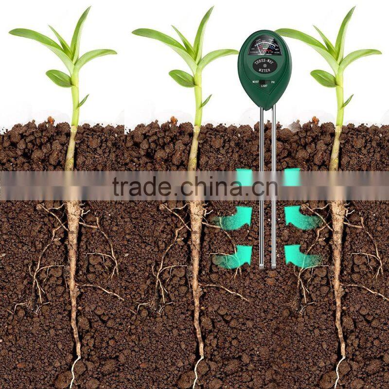 Premium 3-in-1 Soil Tester Meter (Moisture, pH & Light) for Outdoor Plants