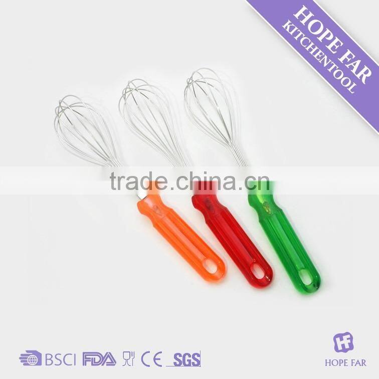 M966 transparent color plastic handle egg whisk