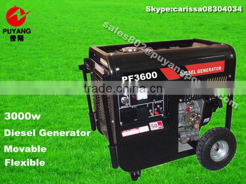 3000W electric start diesel generator