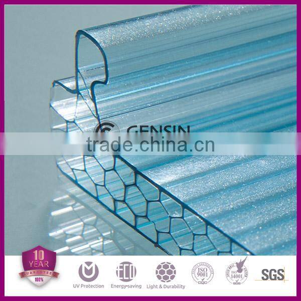 Honeycomb U-lock Polycaronate Hollow Sheet Solar control Roofing system