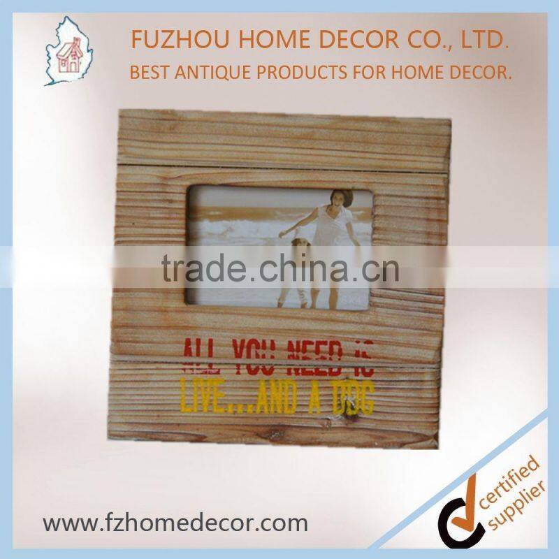 2017 top selling antique wooden picture photo frame with silk screen printing for decoration