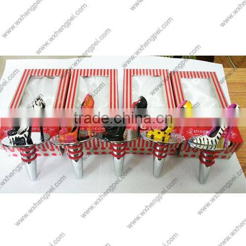 Wedding yellow and black little butterfly knot high-heeled shoes wine stopper