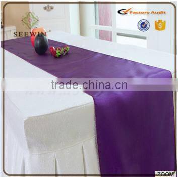 colorful satin table runner factoty for wedding decoration