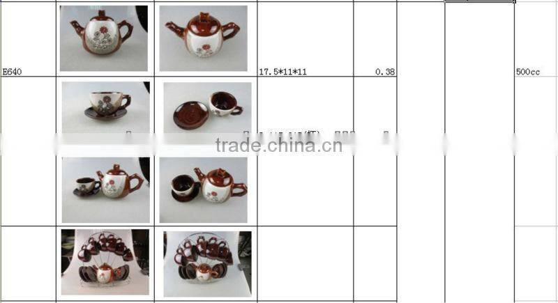 Stock glazed coffee set with iron shelf