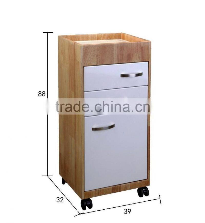 Portable manicure furniture cabinet with movable stool inside for Nail Salon TKN-2D112W