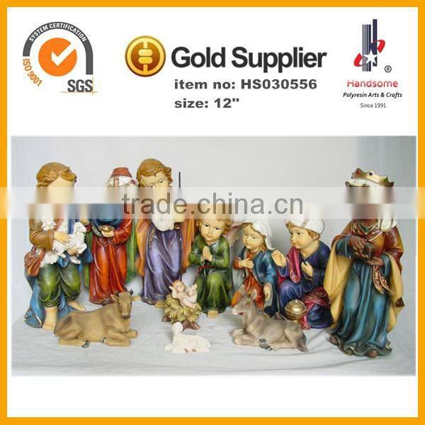 12''H 3D relief polyresin nativity sets