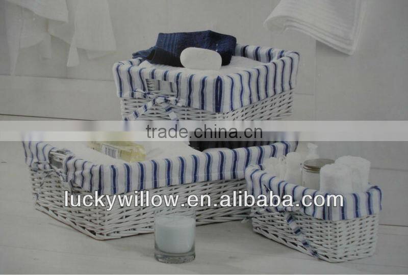 light coffe s/3 antique wicker basket for storage very popular in Europe